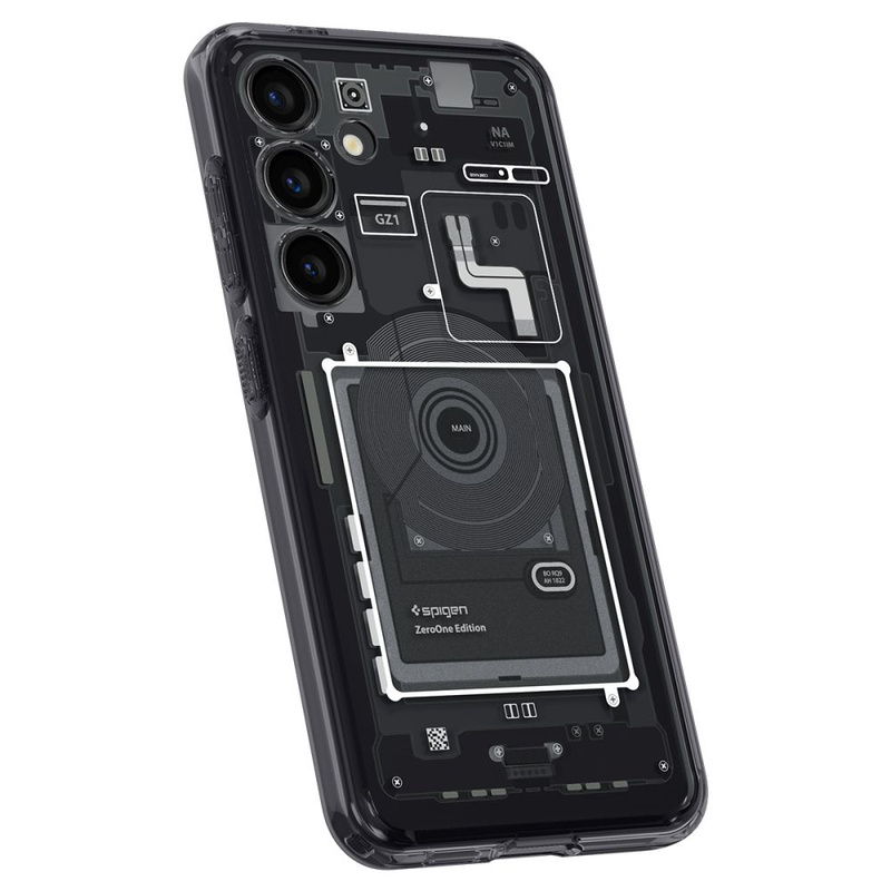 Spigen Ultra Hybrid-Hülle für Samsung Galaxy S24 – Dunkelgrau (Zero One-Muster)