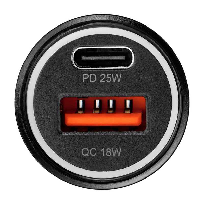 BLUE STAR ładowarka samochodowa 3A 25W Typ C + USB A PD QC3.0 AFC PPS czarna