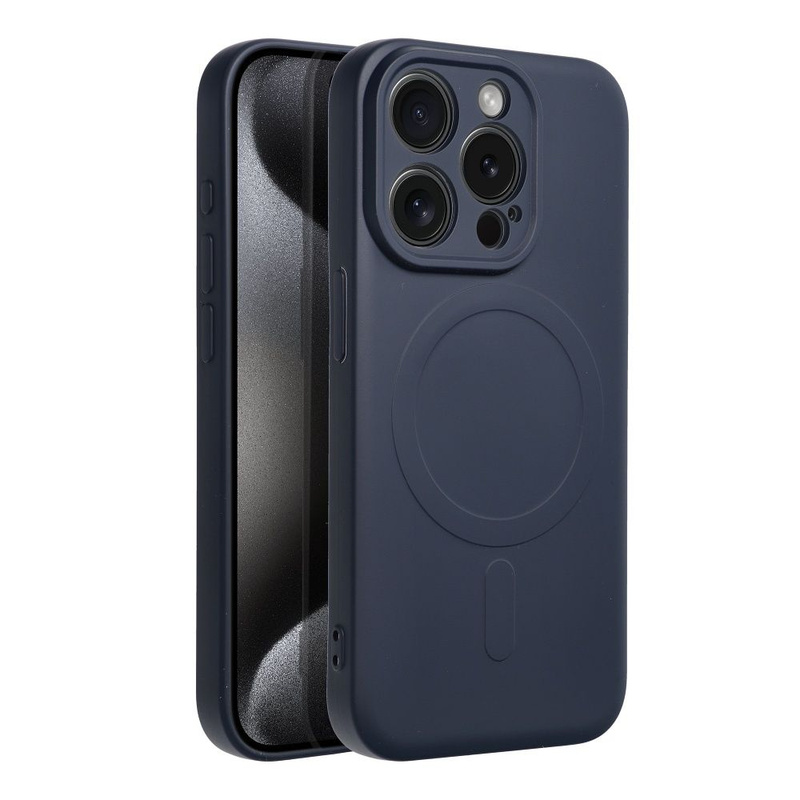 Futerał Silicone Mag Cover kompatybilny z MagSafe do IPHONE 15 PRO tytanowy niebieski