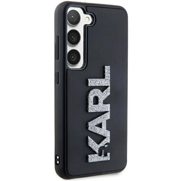 Oryginalne Etui KARL LAGERFELD hardcase 3D Rubber Glitter Logo KLHCS24S3DMBKCK do Samsung Galaxy S24 czarny