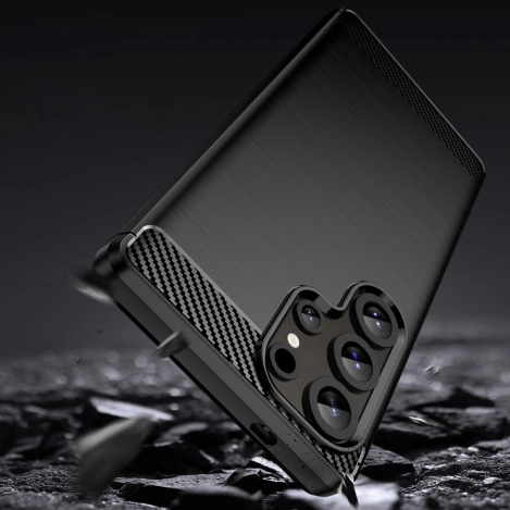 Etui silikonowe Carbon Case do Samsung Galaxy S25 Ultra - czarne