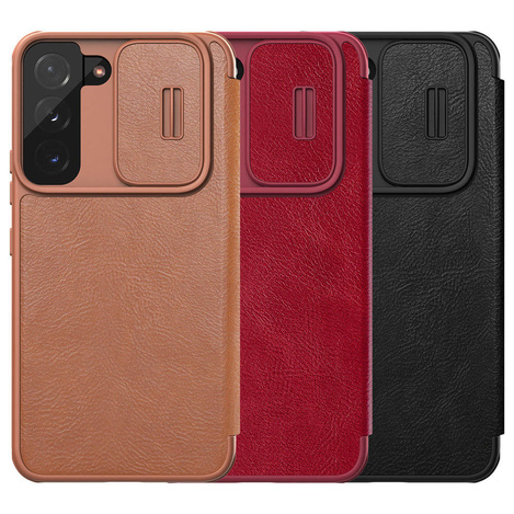 Nillkin Qin Leather Pro Case Hülle für Samsung Galaxy S22+ (S22 Plus) Kameraschutz Holster Cover Flip Cover Schwarz