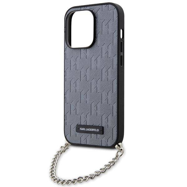 Karl Lagerfeld KLHCP14LSACKLHPG iPhone 14 Pro 6,1" Silber/Silber Hardcase Saffiano Monogram Chain