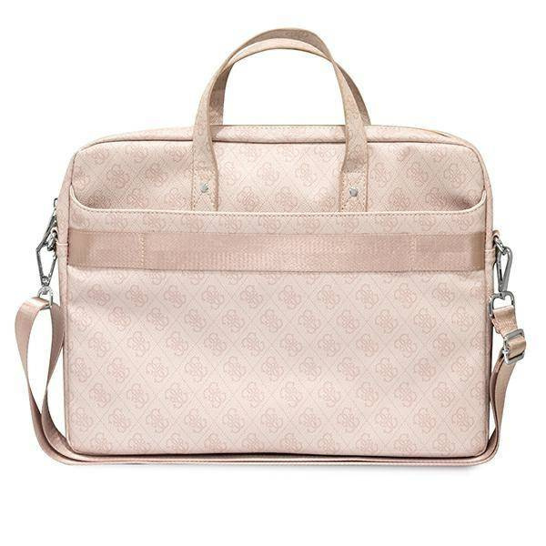 Oryginalne Etui LAPTOP 16" Guess Saffiano 4G Hot Stamp Triangle Logo różowe