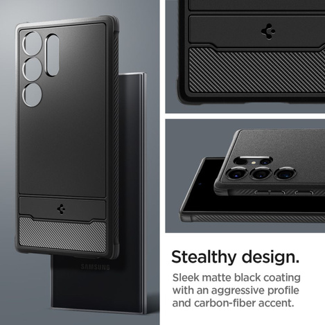 Spigen Rugged Armor Hülle für Samsung Galaxy S24 Ultra – mattschwarz