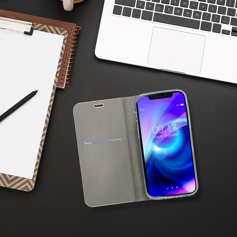 Kabura LUNA Book Gold do IPHONE 16 srebrny