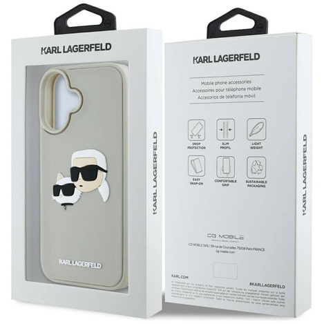 Case IPHONE 16 Karl Lagerfeld HC 3D Rubber Double Heads beige