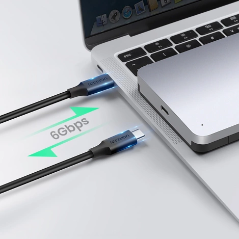Ugreen CM300 70499 Schacht für 2,5'' SATA 3.0 6Gbit/s Festplatte – Grau + USB-C – USB-C-Kabel 0,5 m