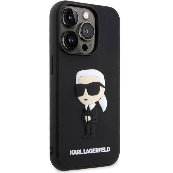 Karl Lagerfeld KLHCP14L3DRKINK iPhone 14 Pro 6.1" schwarz/schwarz Hardcase Rubber Ikonik 3D