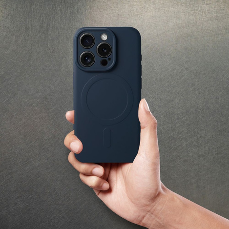 Futerał Silicone Mag Cover kompatybilny z MagSafe do IPHONE 15 PRO MAX tytanowy niebieski