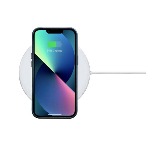 iCarer Case Leather genuine leather case for iPhone 14 dunkelblau (WMI14220701-BU) (MagSafe compatible)