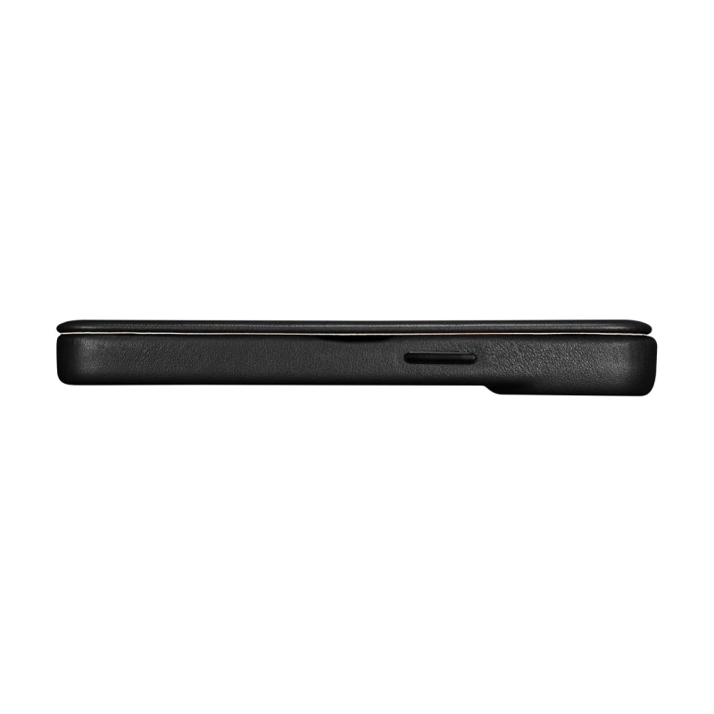 iCarer CE Premium Leather Folio Case skórzane etui iPhone 14 Plus z klapką magnetyczne MagSafe czarny (WMI14220715-BK)
