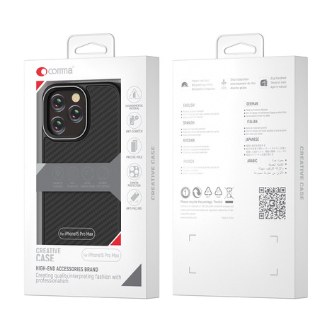 Comma nakładka Kevlar Mag do iPhone 15 Plus czarna
