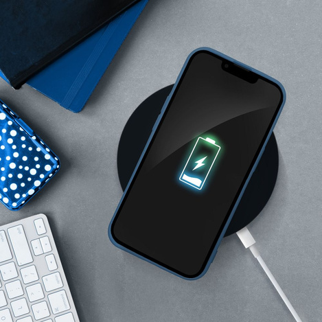 Futerał SILICONE do IPHONE 15 PLUS niebieski