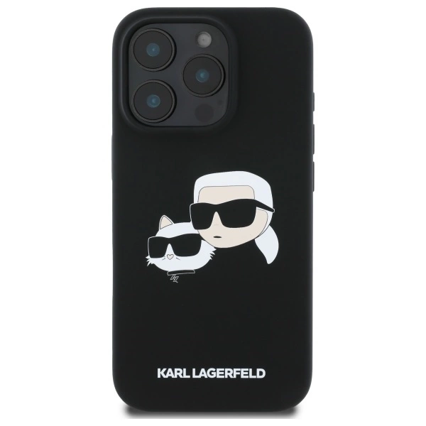 Karl Lagerfeld KLHMP16LSKCHPPLK iPhone 16 Pro czarny/black HC MagSafe Sil Double Heads Print