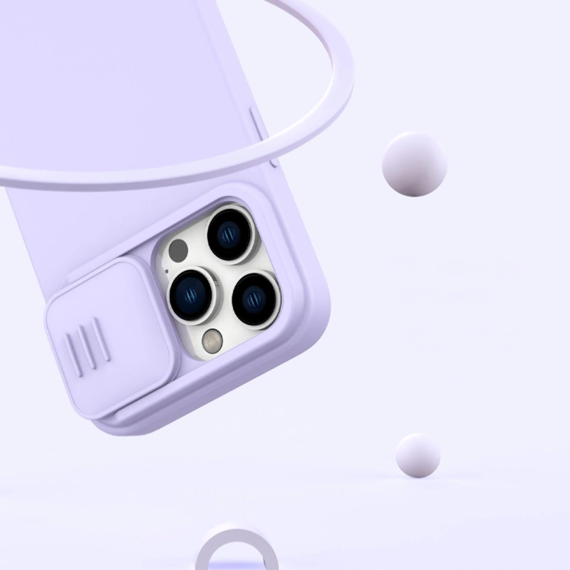 Nillkin CamShield Magnetic Silicone Case iPhone 14 Pro Max Magnetic MagSafe Cover with Camera Protector Blue