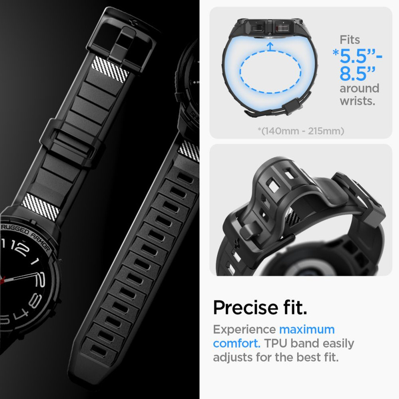 Spigen RUGGED ARMOR &quot;PRO&quot; GALAXY Watch 6 CLASSIC (47MM) MATTE BLACK