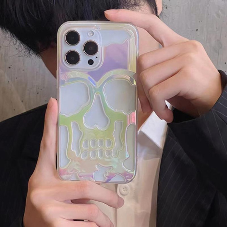 ETUI SKULL IPHONE 12 / 12 PRO, HOLO WHITE / BIAŁY