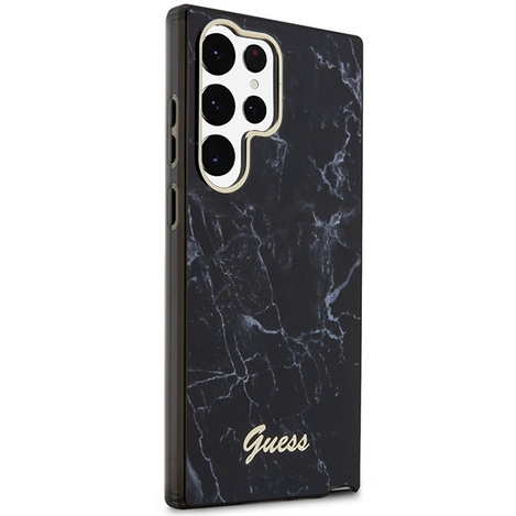 Guess GUHCS23LPCUMAK S23 Ultra S918 schwarz/schwarzes Hardcase Marble