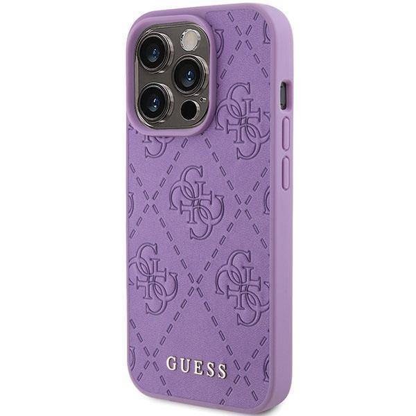 Guess nakładka do iPhone 15 Pro 6,1" GUHCP15LP4EPMU jasnofioletowa HC PU Quilted 4G Classic