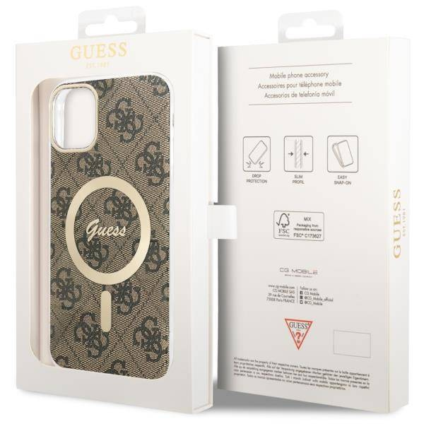 Guess GUHMN61H4STW iPhone 11 6.1" braun/braun Hardcase 4G MagSafe