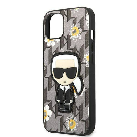 Oryginalne Etui IPHONE 13 Karl Lagerfeld Flower Ikonik Karl (KLHCP13MPMNFIK1) szare