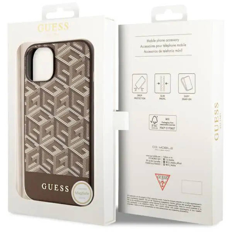 Guess GUHMP14MHGCFSEW iPhone 14 Plus 6,7" braun/braune Hartschale GCube Stripes MagSafe