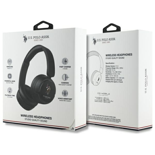 US Polo słuchawki nauszne Bluetooth       USHPV6PUNK czarny/black DH Color Logo