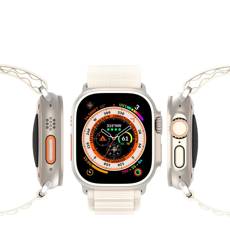 Sport-Schnallenarmband für Apple Watch 8/7/6/SE/5/4/3/2/1 (41, 40, 38 mm), Dux Ducis Armband GS-Version – Weiß