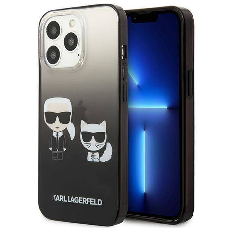 Karl Lagerfeld KLHCP13LTGKCK iPhone 13 Pro / 13 6,1&quot; Hardcase schwarz / schwarz Gradient Ikonik Karl &amp; Choupette