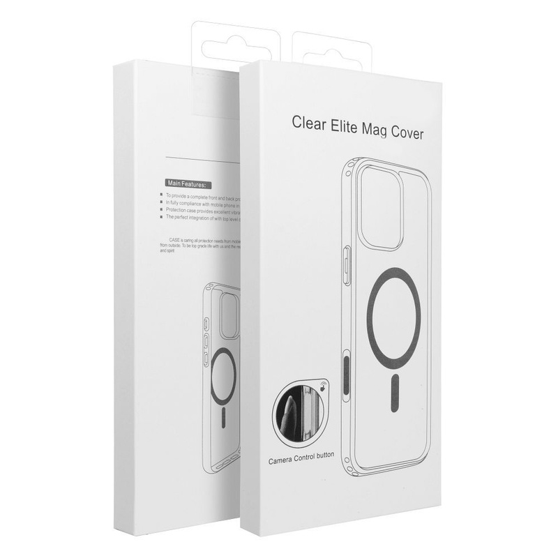 Futerał nieżółknący Clear Elite Mag Cover kompatybilny z MagSafe i Camera Control button pasuje do IPHONE 17 PRO MAX transparent