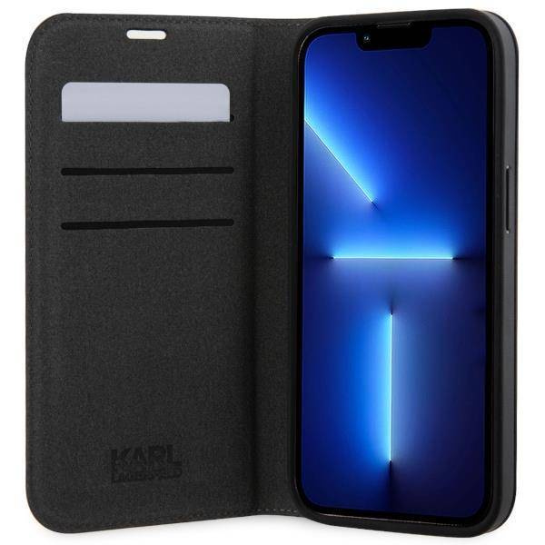 Karl Lagerfeld KLBKP14XSAKLHPG iPhone 14 Pro Max 6.7" bookcase silver/silver Saffiano Monogram