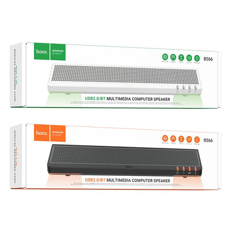 Głośnik bluetooth 2 x 3W Hoco 2w1 BS66 biały