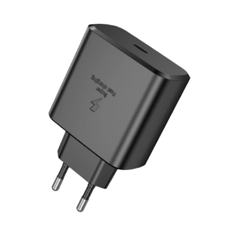 MOONX wall charger MC08 PD 45W 1xUSB-C + cable USB-C - USB-C Black