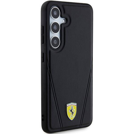 Oryginalne Etui FERRARI hardcase Hot Stamp V Lines MagSafe FEHMS24SP3BAK do Samsung Galaxy  S24 Czarny
