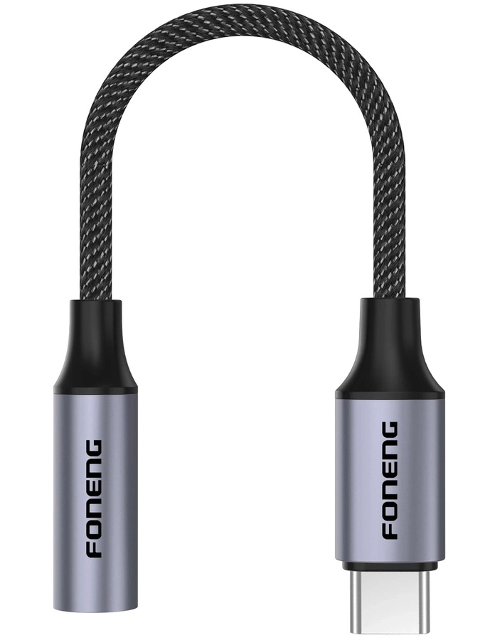 FONENG adapter BM30 USB-C - JACK 3.5MM 0.14M Czarny