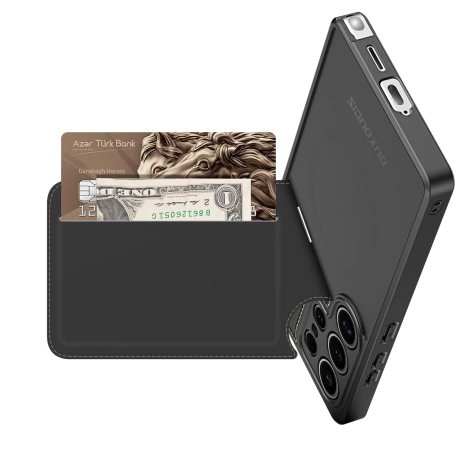 Dux Ducis Rafi II Case for Samsung Galaxy S25 Ultra with Stand and Wallet - Black