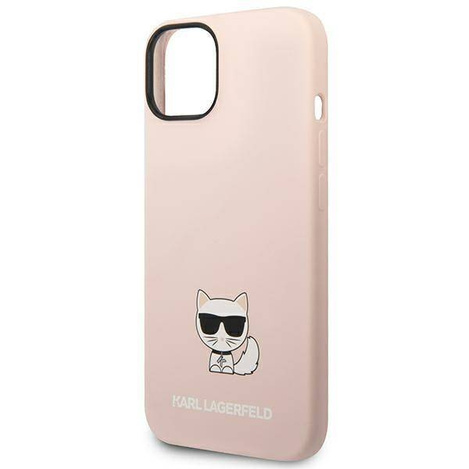 Original Case IPHONE 14 PLUS Karl Lagerfeld Hardcase Silicone Choupette Body (KLHCP14MSLCTPI) light pink