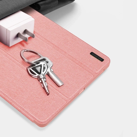 Etui z ekoskóry Dux Ducis Domo z podstawką do Samsung Tab S9 FE+ - różowe