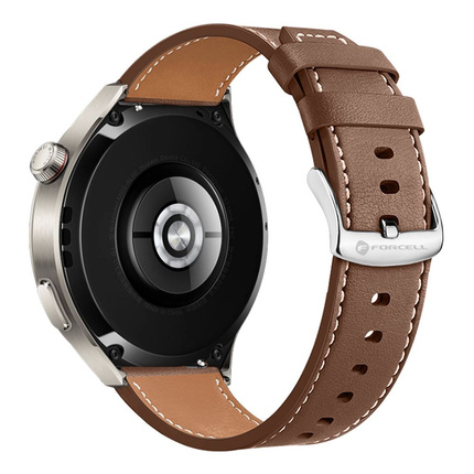 Pasek do Samsung Galaxy Watch Forcell F-Design FS21 skóra ekologiczna 22 mm brązowy