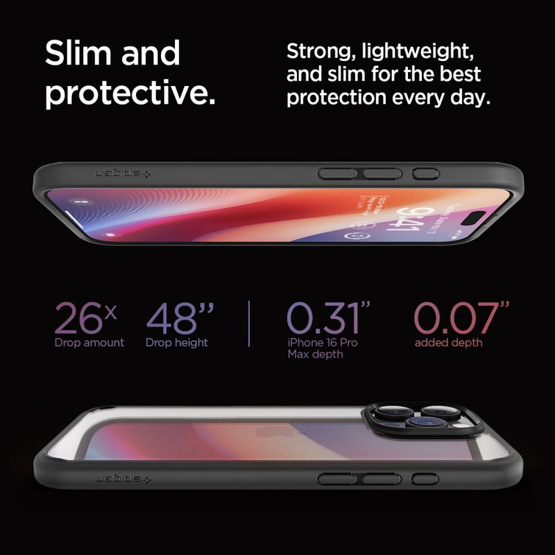 Spigen Ultra Hybrid iPhone 16 Pro Max matte black/czarny ACS07996