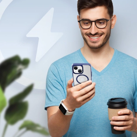 Dux Ducis Clin2 etui iPhone 14 Plus magnetyczny pokrowiec MagSafe niebieskie