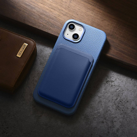 iCarer Case Leather genuine leather case for iPhone 14 Plus hellblau (WMI14220711-LB) (MagSafe compatible)