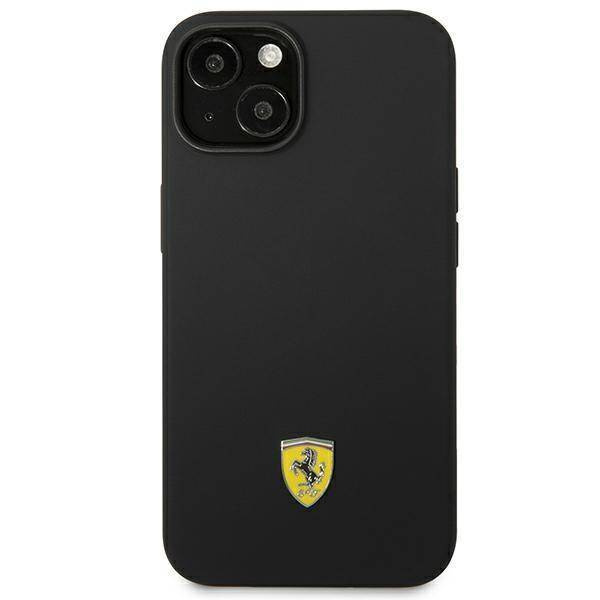 Original Case IPHONE 14 Ferrari Hardcase Silicone Metal Logo black