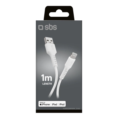 Kabel SBS TECABLEUSBIP589W USB-A - Lightning - biały