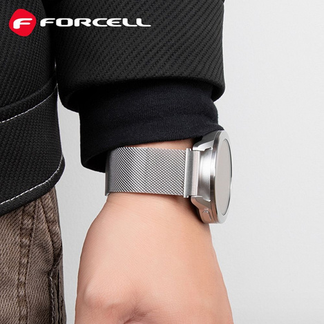 Pasek do Samsung Galaxy Watch Forcell F-Design FS11 magnetyczny stal 22 mm czarny