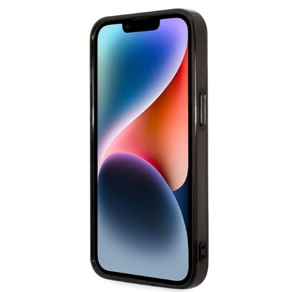 Original Handyhülle IPHONE 14 PLUS Karl Lagerfeld Hardcase Gradient Ikonik Karl & Choupette (KLHCP14MTGKCK) schwarz