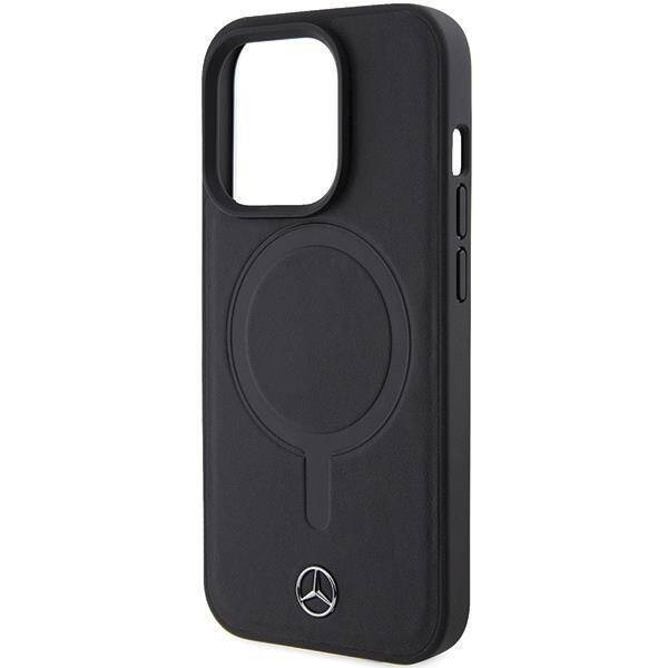 Etui Mercedes Smooth Leather MagSafe do iPhone 15 Pro - czarne