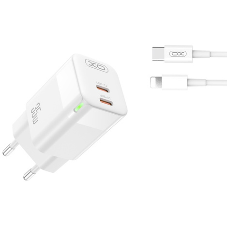 XO ŁAD SIEC CE07 PD 35W BIAŁA + KABEL USB-C/Lightning