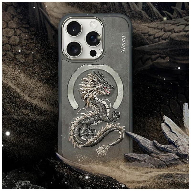 Etui Nimmy Dragon MagSafe do iPhone 16    Pro szary